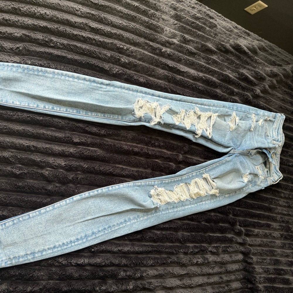 American Eagle Outfitters Ripped Light Blue Denim